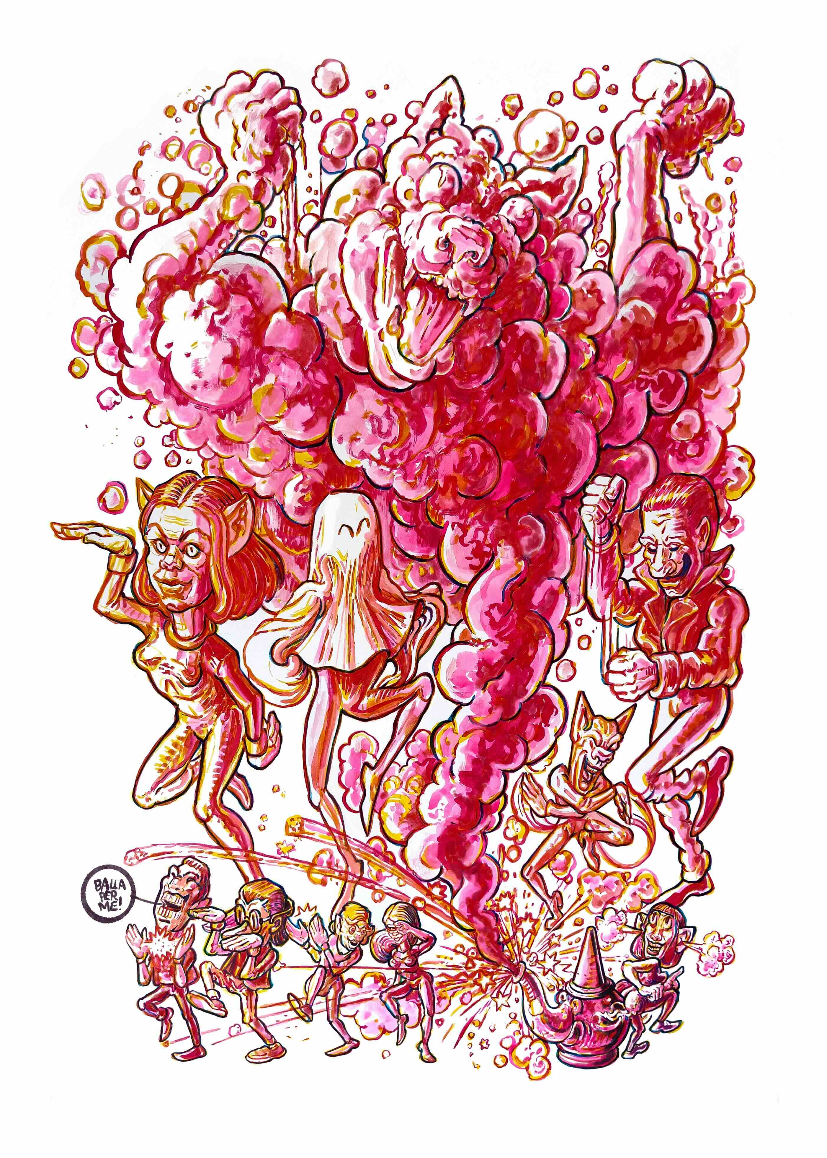 1 Non per la qualità della tua danza 50x70 cm acquerello liquido 2024 